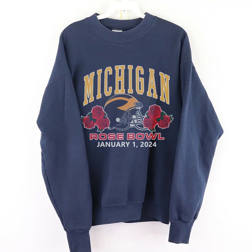 2023 2024 University of Michigan Wolverines Rose Bowl Football Sweatshirt